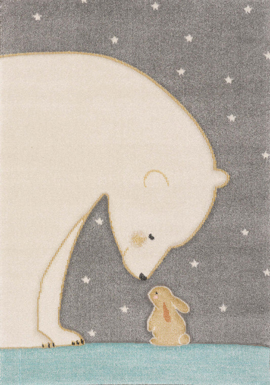 Kids Polar Bear Rabbit Area Rug - 5'3 x 7'7|Carpette à motif d'ours polaire avec lapin pour enfants - 5 pi 3 po x 7 pi 7 po