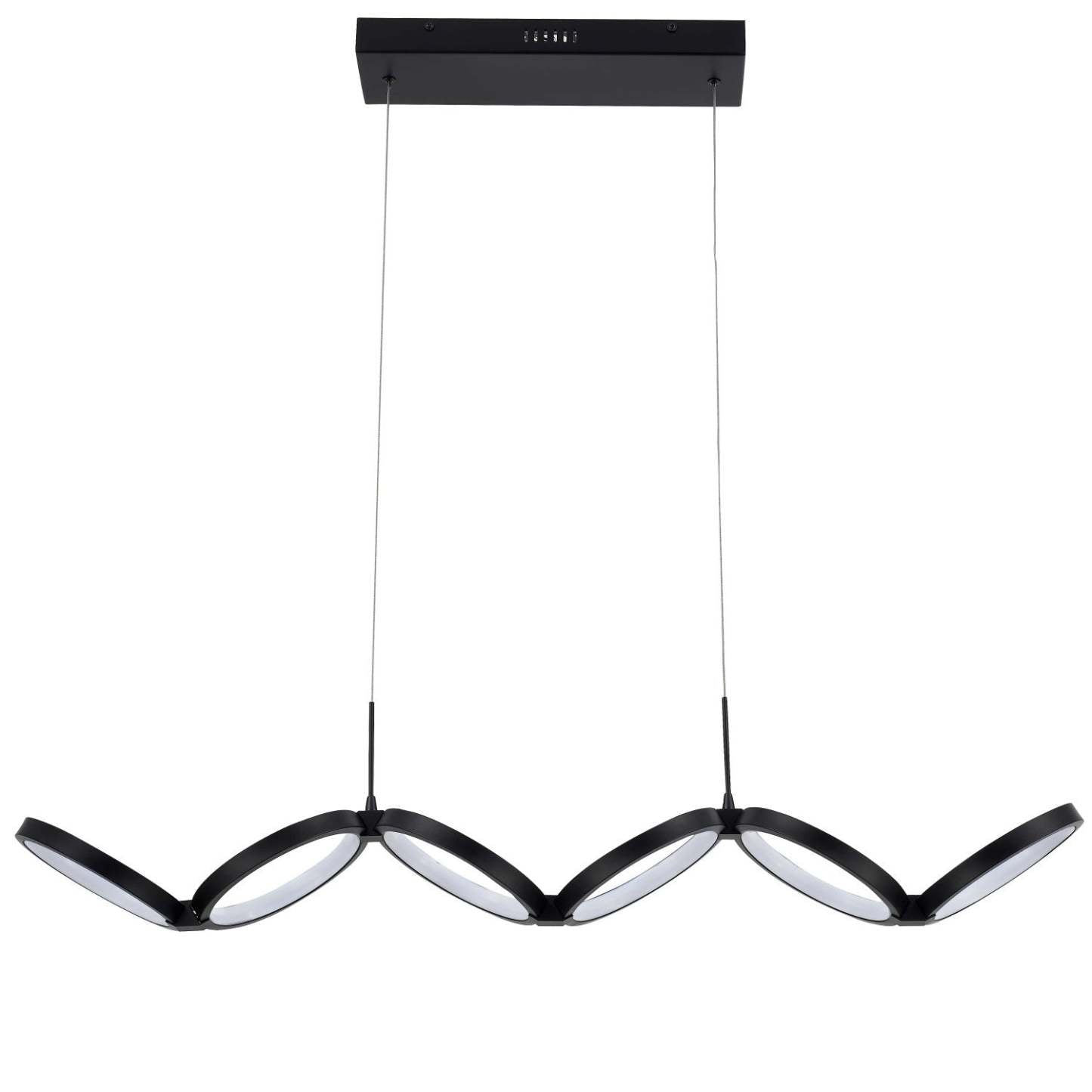 Dainolite Philo LED Horizontal Pendant 50w Noir Mat Blanc Silicone Diffuseur Lampe|Luminaire suspendu horizontal Philo de Dainolite en silicone blanc qui diffuse la lumière, avec fini noir mat et ampoule à DEL de 50 W