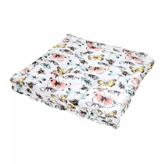 Design Box Cushion 16 x 16 Butterfly - Set of 2 Chair pad.|Coussin carré stylé 16 po x 16 po à motif de papillons - ensemble de 2 coussins de chaise