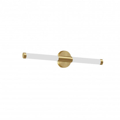 Dainolite Corvette 12w Wall Sconce Aged Brass White Acrylique Diffuseur Lampe|Applique murale Corvette de Dainolite en acrylique blanc qui diffuse la lumière, avec fini laiton vieilli et ampoule de 12 W