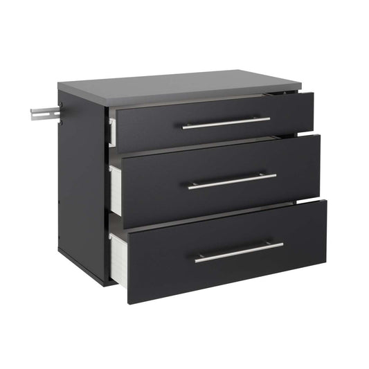 Hangups 3-Drawer Base Storage Cabinet - Black|Armoire de plancher HangUps à 3 tiroirs avec rangement - noire