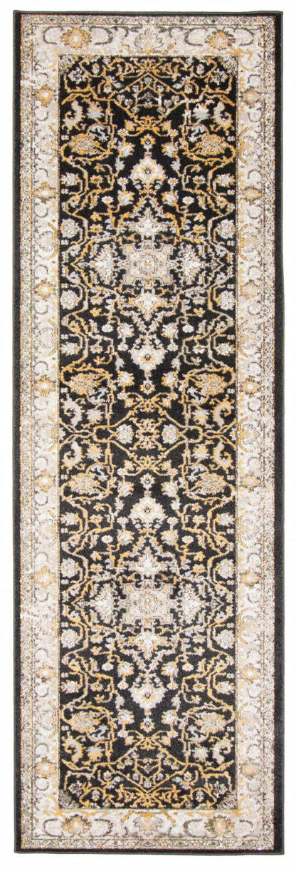 Legacy Black Machine Lavable Area Rug - 2'6 x 8'0|Carpette Legacy noire lavable à la machine - 2 pi 6 po x 8 pi 0 po|D86FLRZO