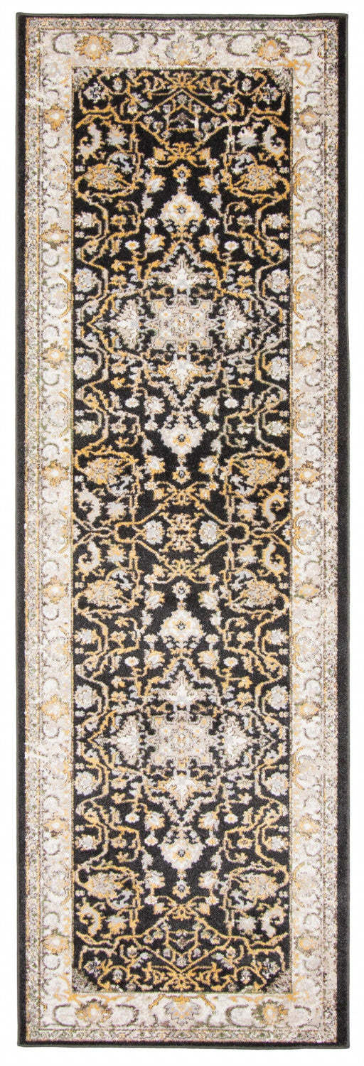 Legacy Black Machine Lavable Area Rug - 2'6 x 8'0|Carpette Legacy noire lavable à la machine - 2 pi 6 po x 8 pi 0 po|D86FLRZO