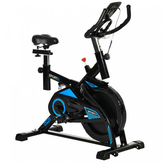 Soozier Stationary Exercise Bike Indoor Cardio Workout Cycling Bicycle W/ Heart Pulse Sensor &amp; Lcd M|Soozier Vélo d'appartement Cardio Vélo Exercice Biking Écran Multifonction Lcd Guidon Selle réglable