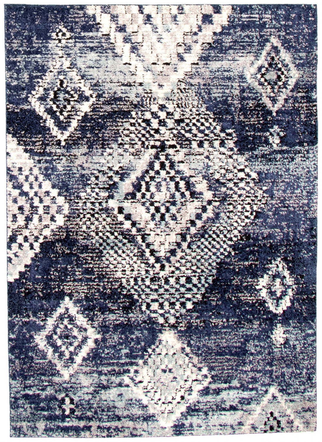 Tapis Makondo Mosaique Bleu - 6'7 x 9'6|Carpette Makondo Mosaique bleu - 6 pi 7 pox 9 pi 6 po| D28V20MS