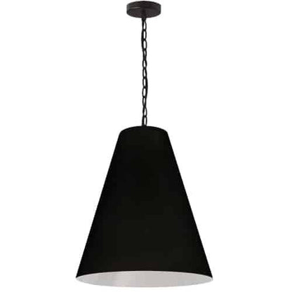 Dainolite Anaya 1 Light Pendant Medium Matte Black Black/White Shade Lamp|Luminaire suspendu moyen Anaya de Dainolite avec abat-jour noir et blanc, fini noir mat et 1 ampoule