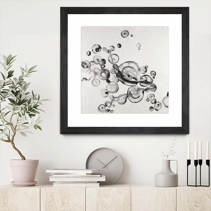 Œuvre d’art murale encadrée noire et mate « Transparent Onyx » 30 x 30