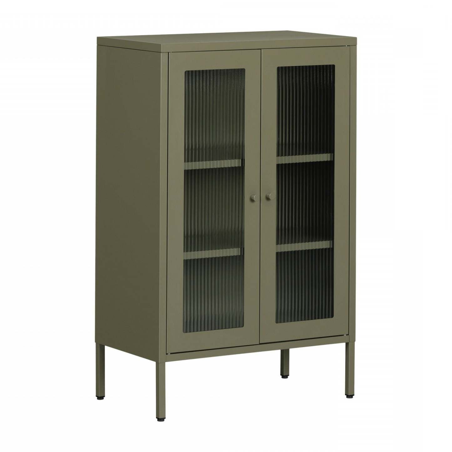 Kodali Glass Door Accent Cabinet - Olive Green|Armoire décorative Kodali avec portes en verre - vert olive