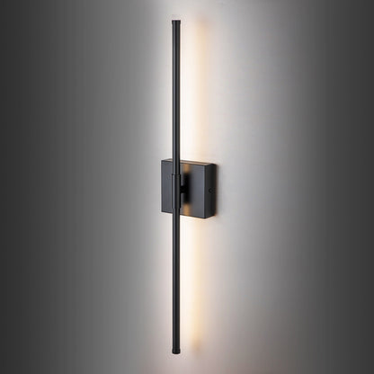 Applique murale LED linéaire moderne à 1 lumière, noire/dorée/nickel, à intensité variable, pour salle de bain.