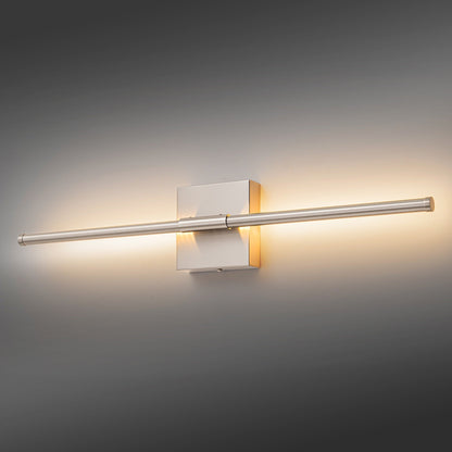 Applique murale LED linéaire moderne à 1 lumière, noire/dorée/nickel, à intensité variable, pour salle de bain.