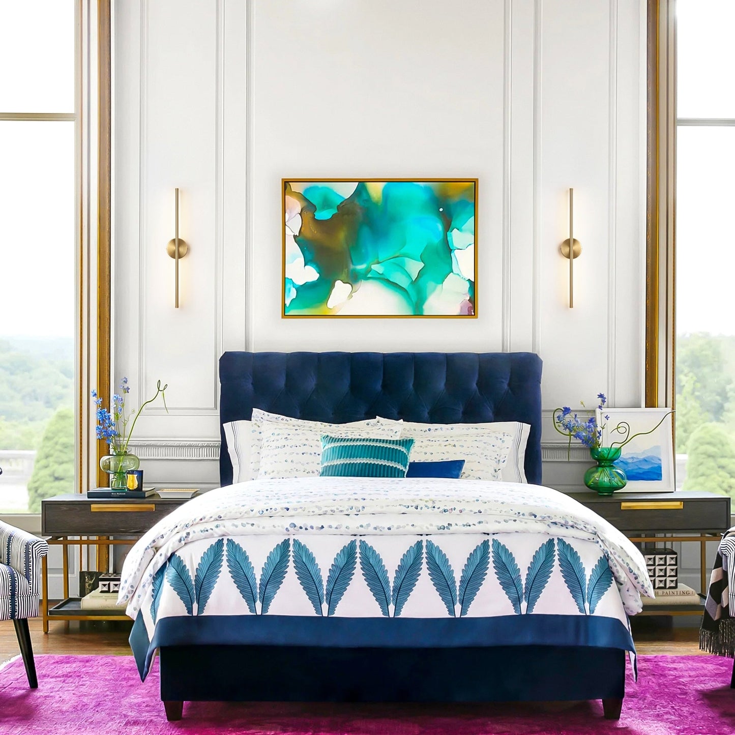 Applique murale LED linéaire moderne à 1 lumière, noire/dorée/nickel, à intensité variable, pour salle de bain.