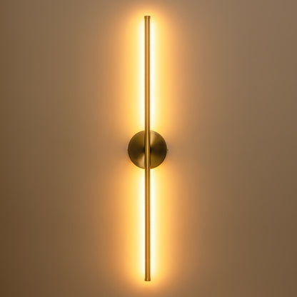 Applique murale LED linéaire moderne à 1 lumière, noire/dorée/nickel, à intensité variable, pour salle de bain.
