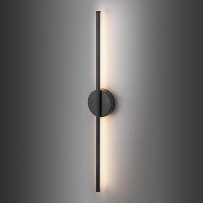 Applique murale LED linéaire moderne à 1 lumière, noire/dorée/nickel, à intensité variable, pour salle de bain.