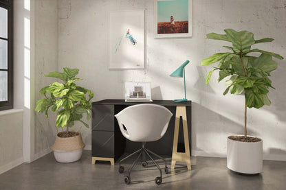 Bureau à 2 tiroirs Nordika Atypik - Noir | Bureau Atypik Nordika à 2 tiroirs - noir | D08H5671