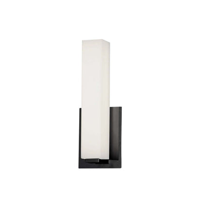 Applique murale Vonte de Dainolite 12w en noir mat avec lampe en verre blanc
