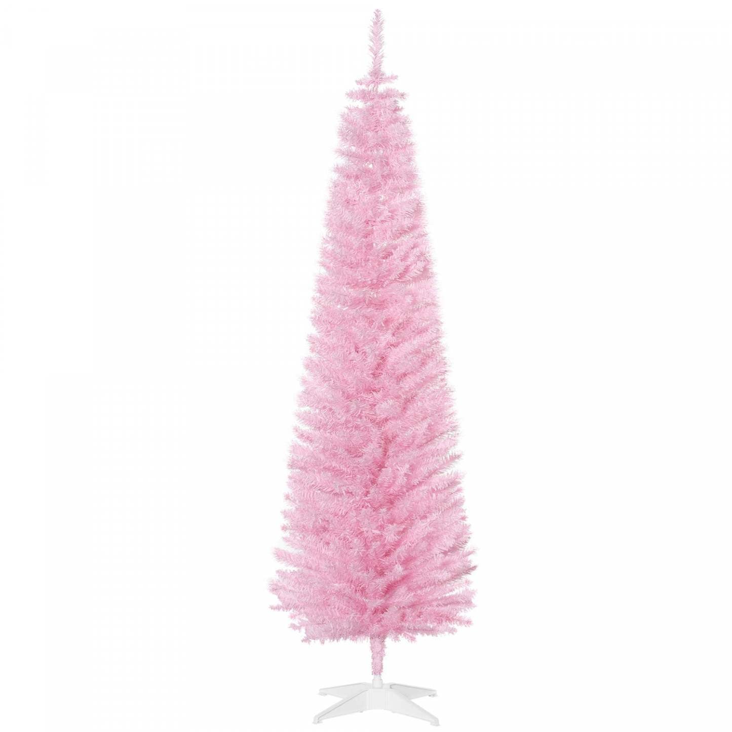 Homcom 6ft Pencil Slim Arbre De Noël Artificiel Avec 390 Branches Réalistes|Homcom 6ft Sapin De Noël Artificiel Mince Avec 390 Branches Réalistes