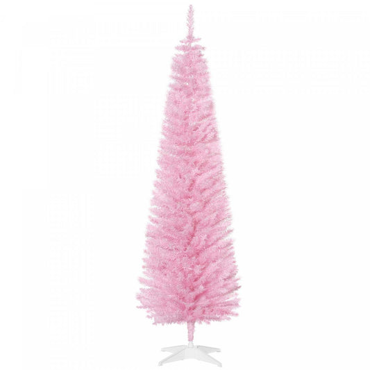 Homcom 6ft Pencil Slim Arbre De Noël Artificiel Avec 390 Branches Réalistes|Homcom 6ft Sapin De Noël Artificiel Mince Avec 390 Branches Réalistes