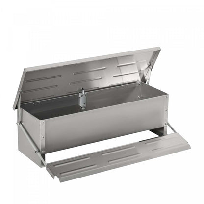 Pawhut Mangeoire Automatique Pour Poulets, Capacité De 22,5 Livres Mangeoire Pour Volailles Avec Treadle Auto-Ouvrant, Résistant Aux Intempéries