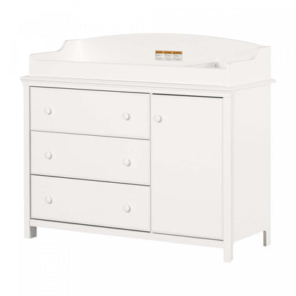 Cotton Candy Changing Table With Removable Changing Station - Pure White | Cotton Candy Table A Langer Avec Pourtour Amovible - Blanc Solide
