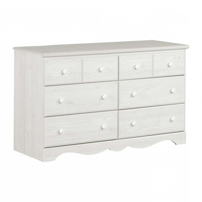 Commode 6 tiroirs Summer Breeze - Pin blanc|Commode Summer Breeze à 6 tiroirs - pin blanc