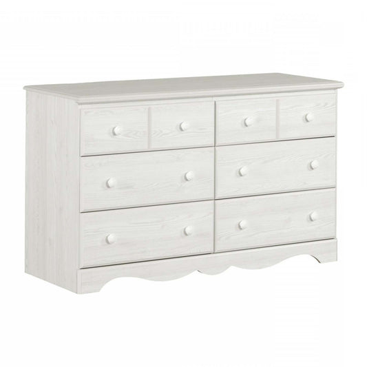 Commode 6 tiroirs Summer Breeze - Pin blanc|Commode Summer Breeze à 6 tiroirs - pin blanc