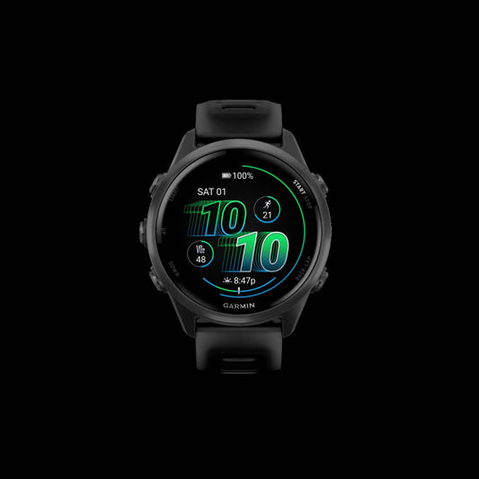 Montre intelligente Garmin Forerunner 570 42 mm, Amoled, Aluminium gris ardoise, Noir, Suivi de fitness GPS, Course, Triathlon, Autonomie de 10 jours