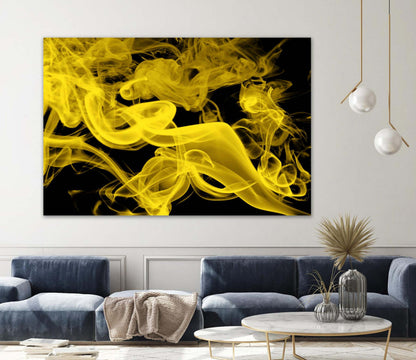 Œuvre d'art murale géante « Yellow Smoke » 84 x 54