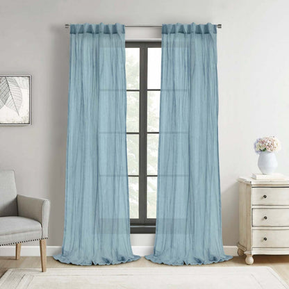 Panneau de rideau transparent Paloma crème à double têtes d'Habitat - 52 x 63|Habitat Paloma Cream Sheer Dual Header Curtain Panel - 52 x 63