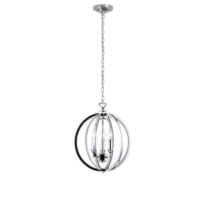 Dainolite Karland 3 Light Chandelier Crystal Studded Banding Polished Chrome Finish Lamp|Lustre Karland de Dainolite avec bande cloutée de cristaux, fini chromé poli et 3 ampoules