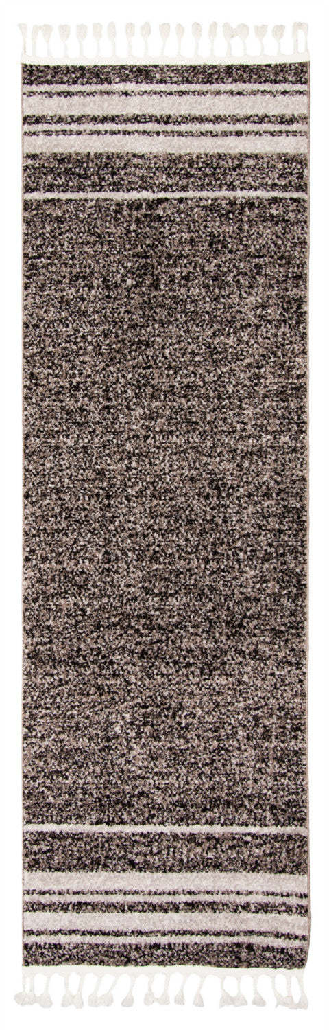 Tapis Vera Earth Taupe/Noir - 80 x 250 cm | Carpette Vera Earth taupenoire - 80 x 250 cm | D86FGG0M