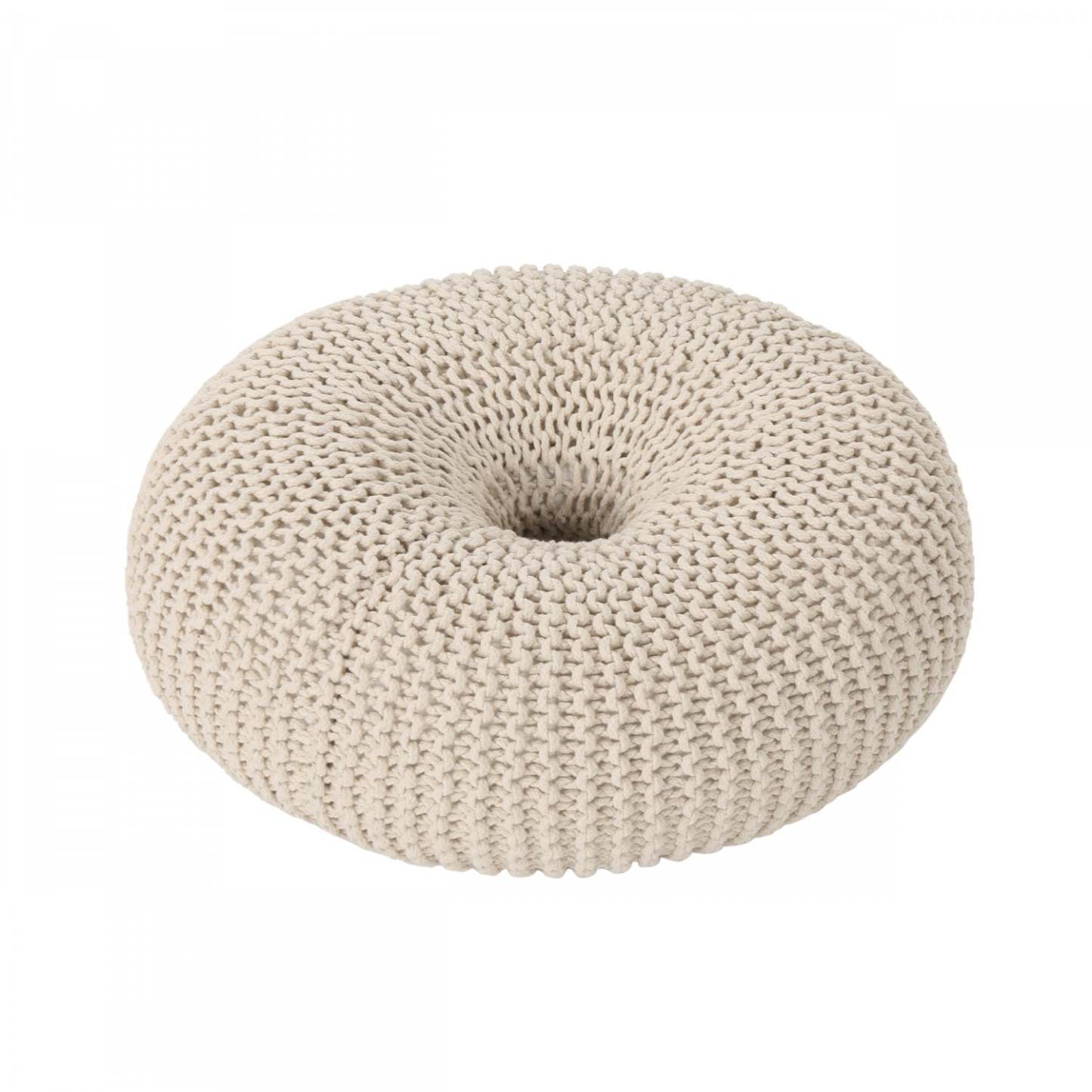 Pouf rembourré Murphy, 100 % coton - Beige | Pouf Rembourré Murphy, 100 % Coton - Beige