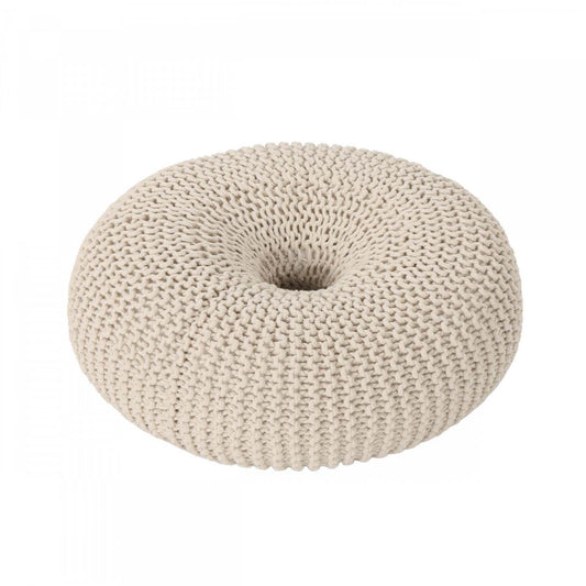 Pouf rembourré Murphy, 100 % coton - Beige | Pouf Rembourré Murphy, 100 % Coton - Beige