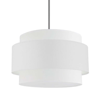 Dainolite Priya 4 Light Pendant 22 Dia Polished Chrome White Shade Lamp|Luminaire suspendu Priya de Dainolite de 22 po de diamètre avec abat-jour blanc, fini chromé poli et 4 ampoules