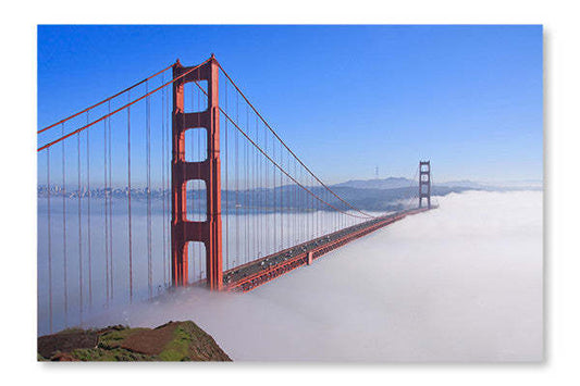 Pont du Golden Gate de San Francisco dans le brouillard 2 : Cadre mural et panneau de tissu 16 x 24 po | Pont du Golden Gate de San Francisco dans le brouillard 2 : Cadre mural et panneau de tissu | D44GOT9P