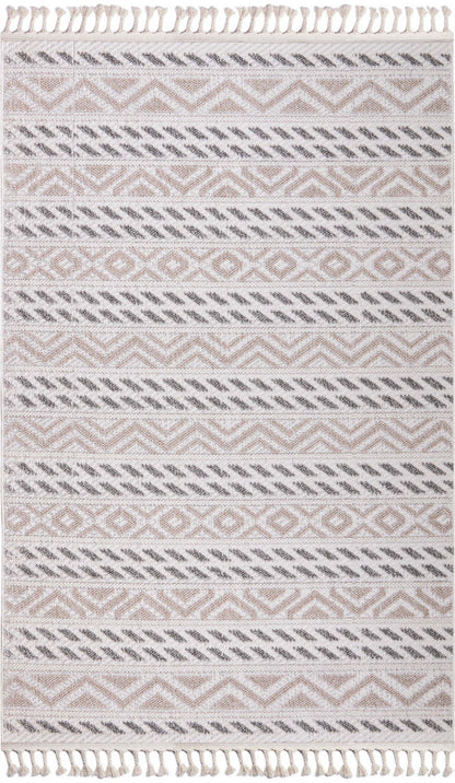 Athena Beige Indoor/Outdoor Area Rug - 5.3 X 7.6 | Tapis Beige D’intérieur/Extérieur Athena - 5.3 X 7.6