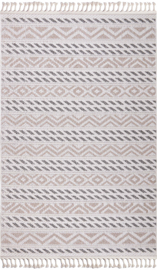 Athena Beige Indoor/Outdoor Area Rug - 5.3 X 7.6 | Tapis Beige D’intérieur/Extérieur Athena - 5.3 X 7.6
