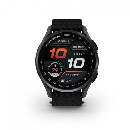 Garmin Approach S50 Amoled Montre Connectée de Golf - Gps, 43 000 Parcours Préchargés | Lunette en Aluminium Ardoise