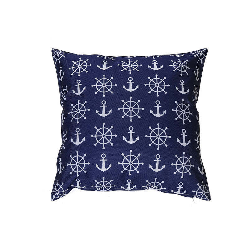 Coussin imperméable extérieur Ancre bleue - Lot de 2 coussins|Coussin résistant à l'eau pour l'extérieur orné d'ancres bleues - ensemble de 2