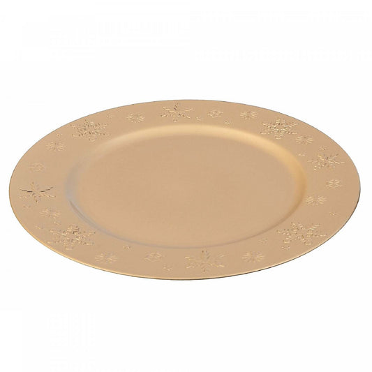 Assiette de présentation Snowflake Gold Dinnerware|Assiette de présentation dorée ornée de flocons de neige