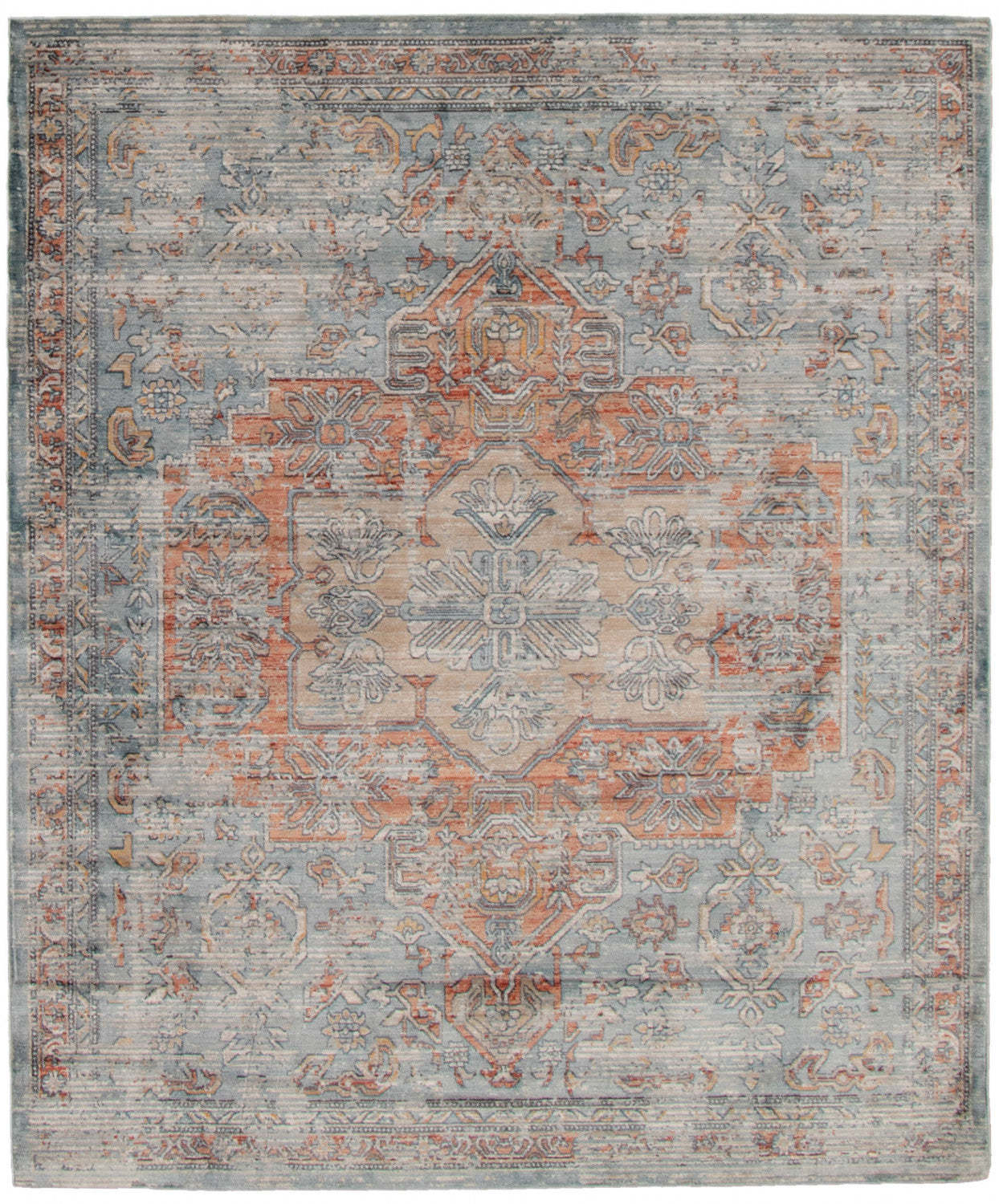 Tapis Baina Heriz Bleu - 6'7 x 9'10|Carpette Baina Heriz bleu - 6 pi 7 pox 9 pi 10 po| D296M342