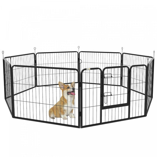 Pawhut Parc Pour Chien, Enclos D'exercice Pour Chiots En Metal, Résistant, Pour L'extérieur Et L'intérieur, Diy|Pawhut Dog Playpen, 8 Panneaux, 23.5 De ​​Hauteur, En Metal, Enclos D'exercice Pour Chiots, Desig