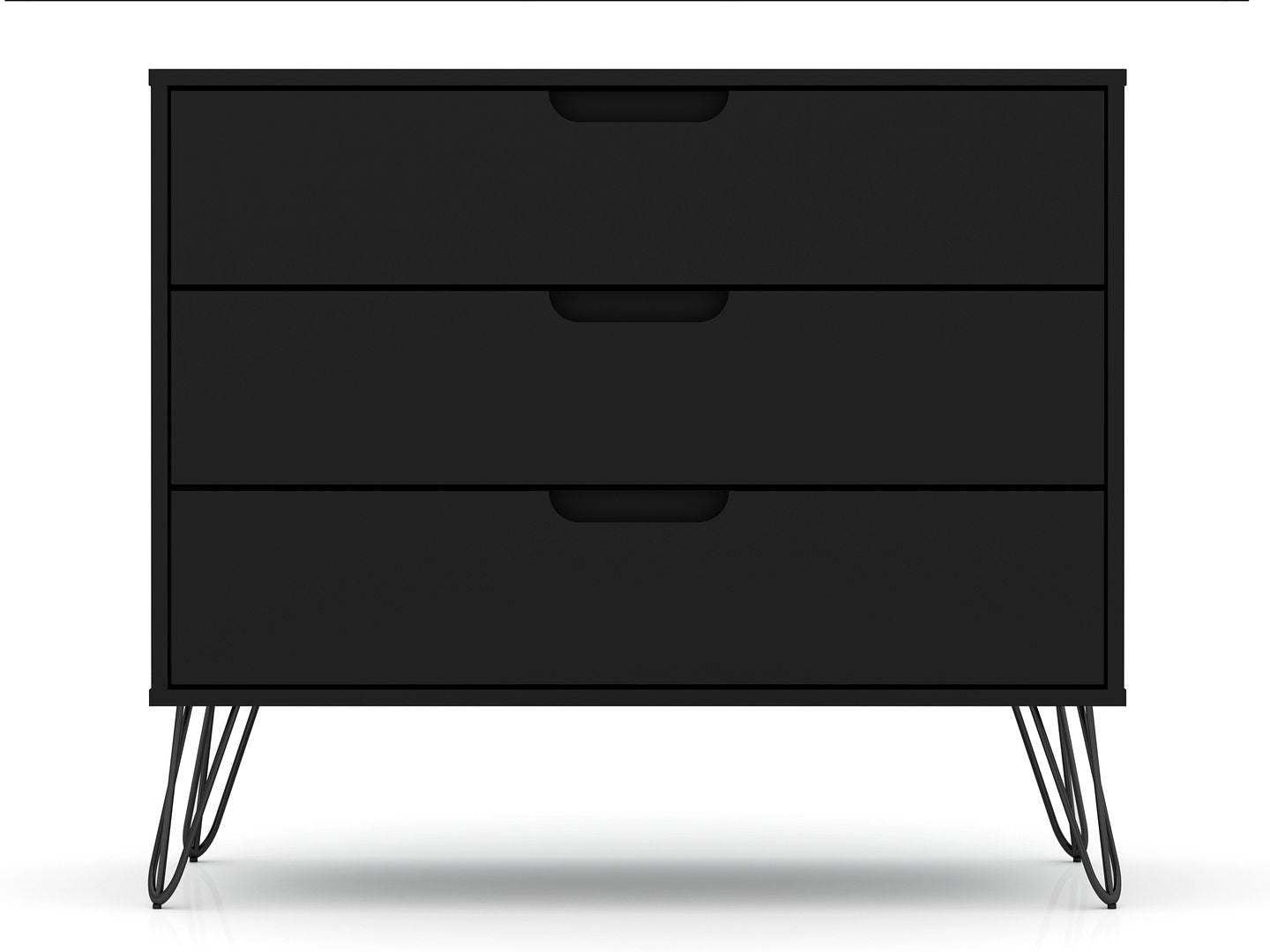 Manhattan Comfort Rockefeller Mid-Century Modern Dresser with 3-Drawers - Black|Commode Rockefeller de Manhattan Comfort de style moderne du milieu du 20e siècle avec 3 tiroirs - noire