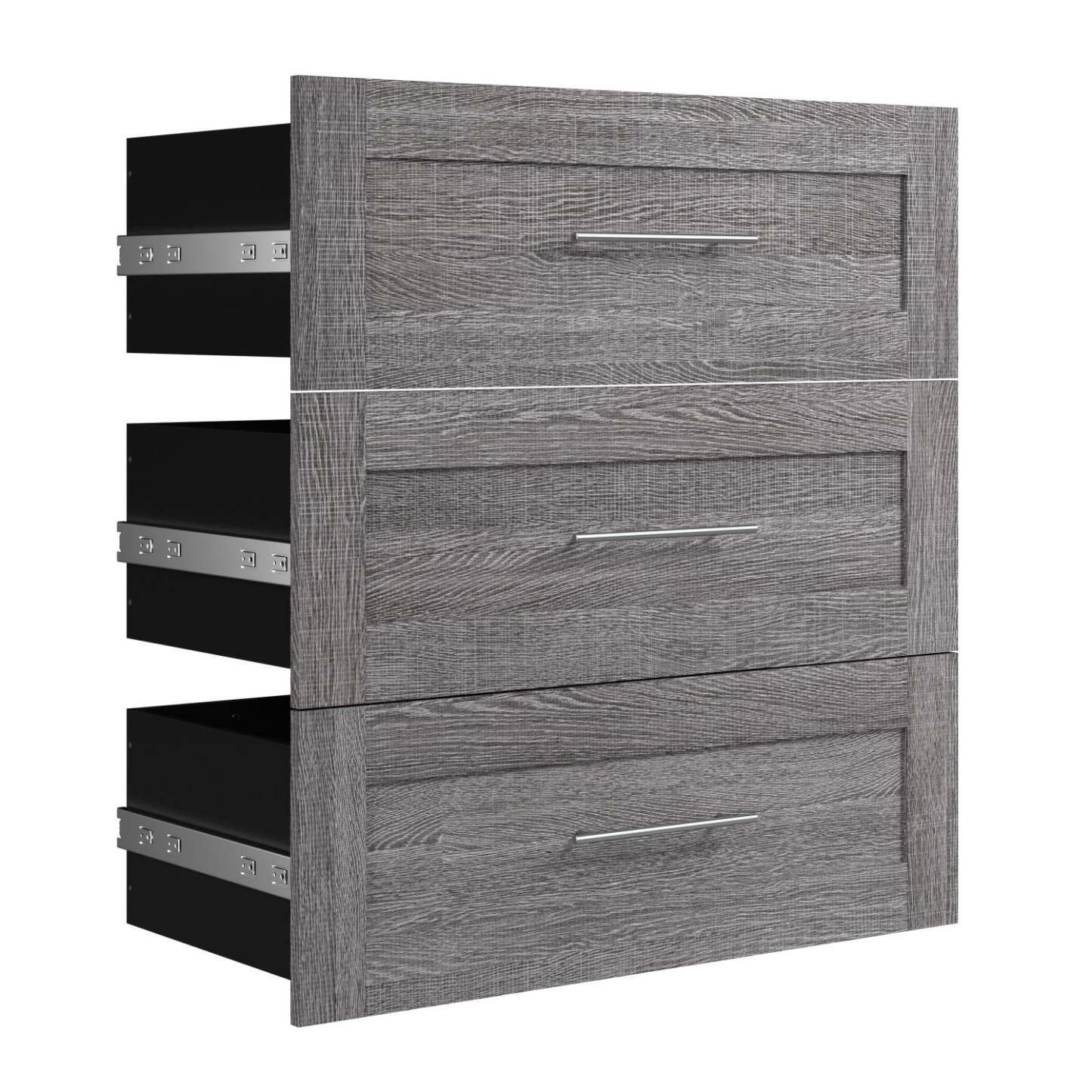 Bestar Pur 3 Drawer Set for 36 W Closet Organizer - Bark Grey|Ensemble de 3 tiroirs Pur de Bestar pour organisateur de garde-robe de 36 po (L) - gris écorce