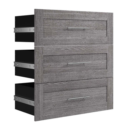 Bestar Pur 3 Drawer Set for 36 W Closet Organizer - Bark Grey|Ensemble de 3 tiroirs Pur de Bestar pour organisateur de garde-robe de 36 po (L) - gris écorce