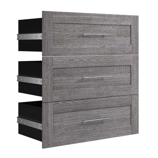 Bestar Pur 3 Drawer Set for 36 W Closet Organizer - Bark Grey|Ensemble de 3 tiroirs Pur de Bestar pour organisateur de garde-robe de 36 po (L) - gris écorce