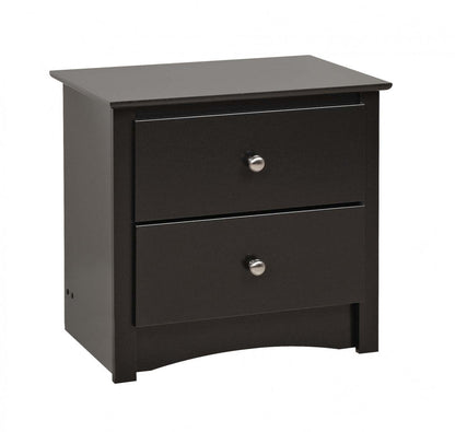 Jade 2-Drawer Nightstand - Noir|Table de nuit Jade à 2 tiroirs - noire