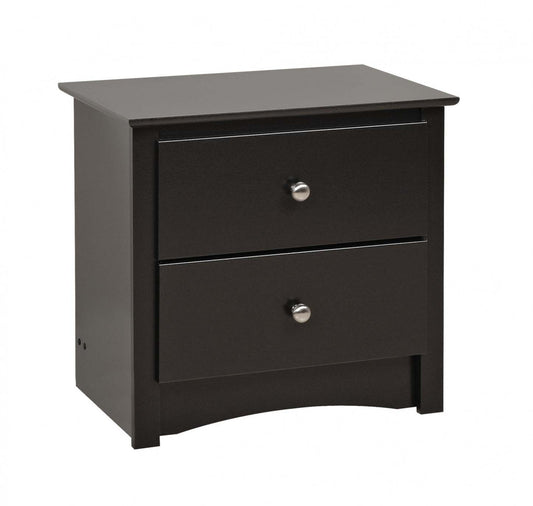 Jade 2-Drawer Nightstand - Noir|Table de nuit Jade à 2 tiroirs - noire