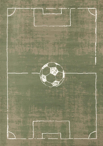 Forte Kids Soccer Playing Field Area Rug - 3'11 x 5'7|Carpette Forte à motif de terrain de soccer pour enfants - 3 pi 11 po x 5 pi 7 po