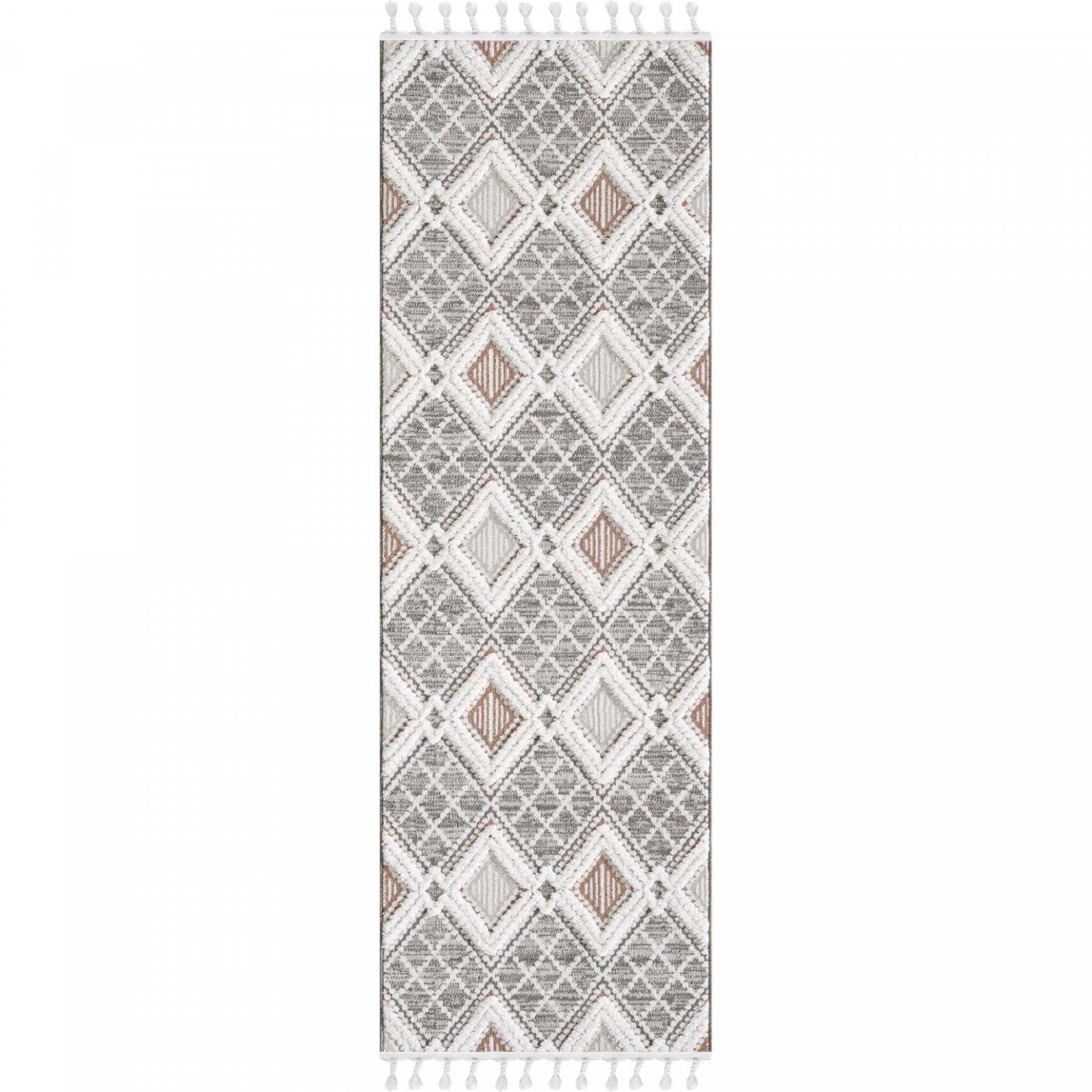 Carpette à poil long Quinto Twinkle orange - 2 pi 7 po x 8 pi