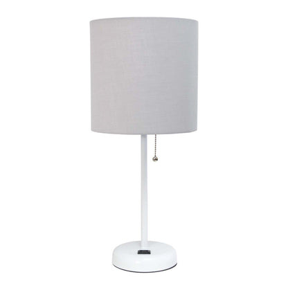 Lampe de table Limelights grise avec pied mince et prise de recharge | D212PGF7
